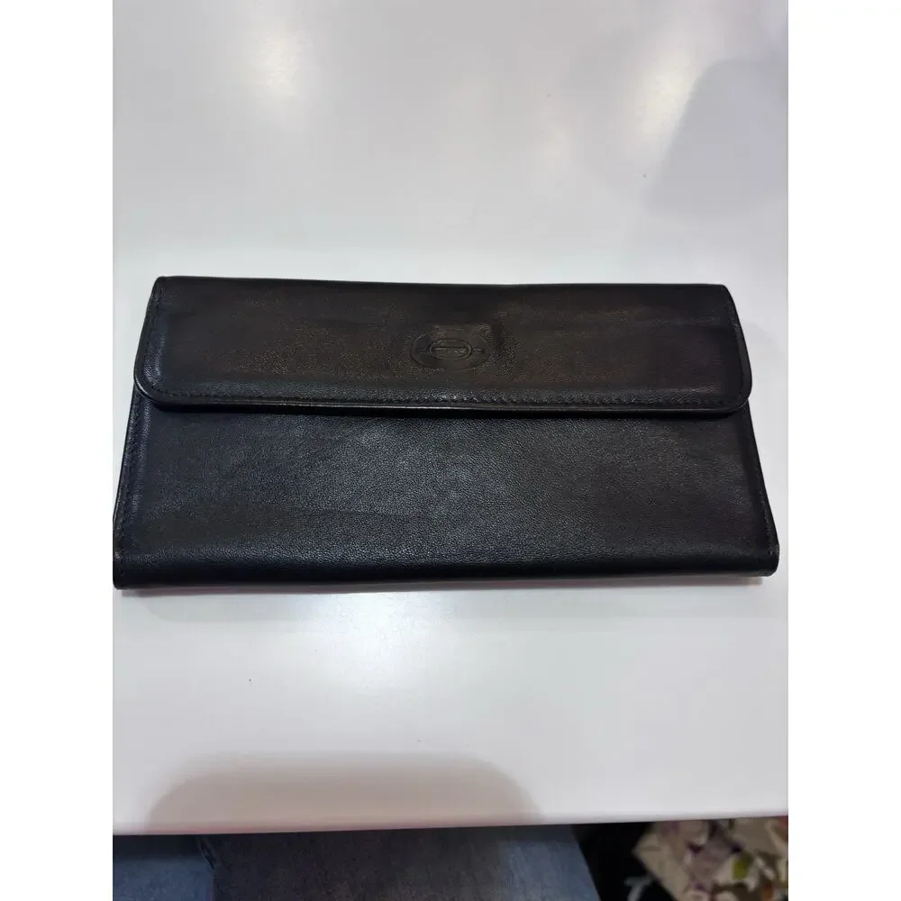 Rolf’s Dark Brown Butter Soft Cowhide Leather Checkbook Cover Wallet 10 slots